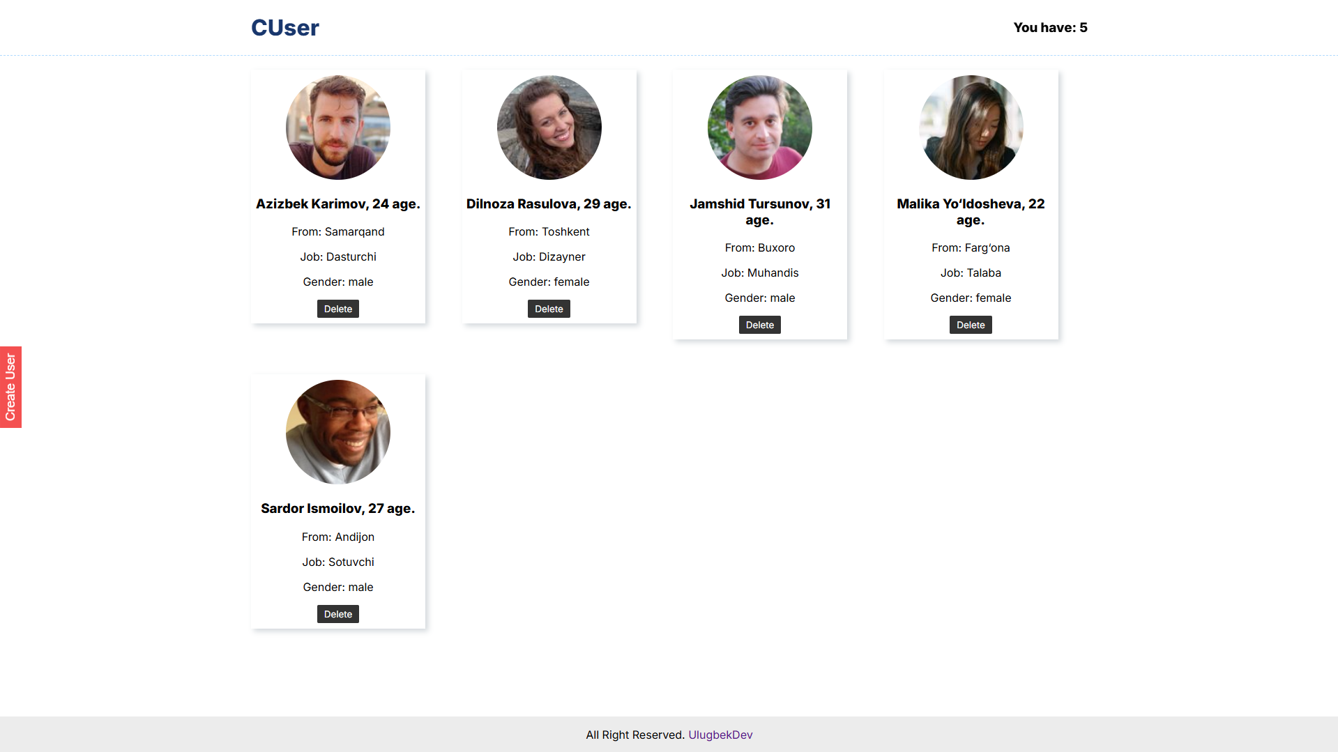 Create User App (React)